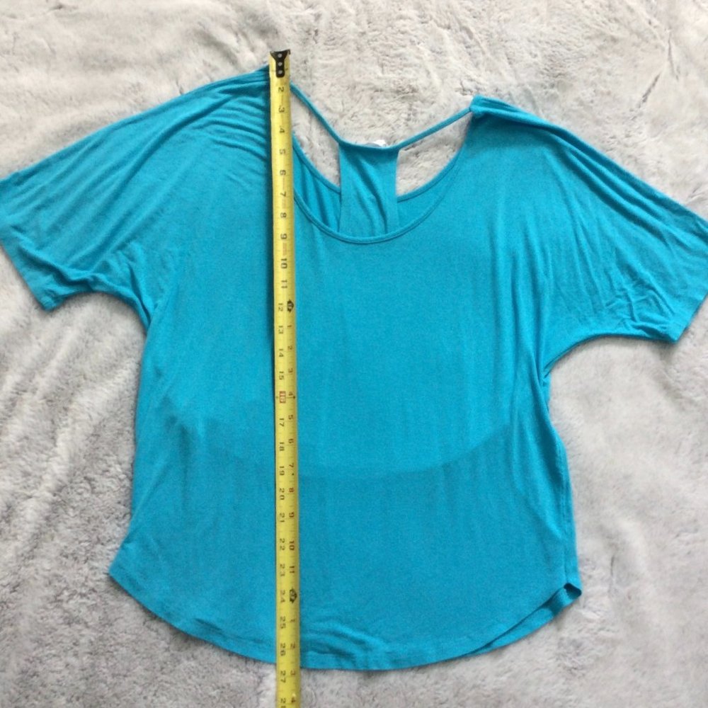 Venus *AQUA BLUE* Racerback Basic Short Sleeve Top - Picture 7 of 9